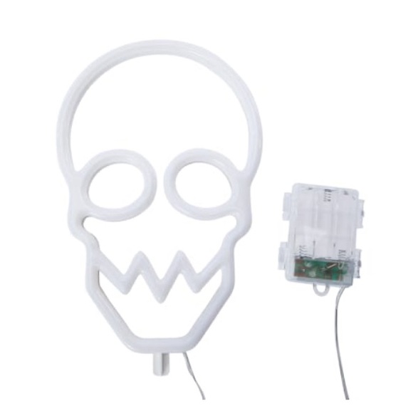 BNIB- Battery Operated- Halloween Skull- 💀 Neon Light YARD STAKE w/ Timer - Picture 3 of 7